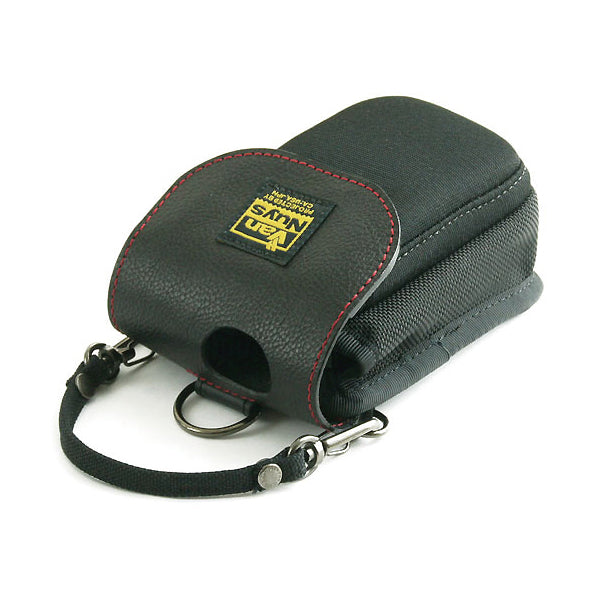 ツインポケットキャリングケース（小型ユニバーサルIEM用/フラップ穴あり/ステッチカラー：レッド）【VD217-00-STRD】